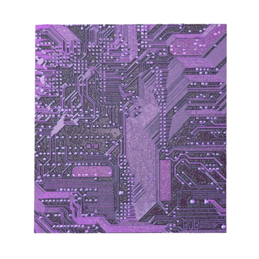 パープルサイバー回路ボードTech Art Electronics ノートパッド (正面)