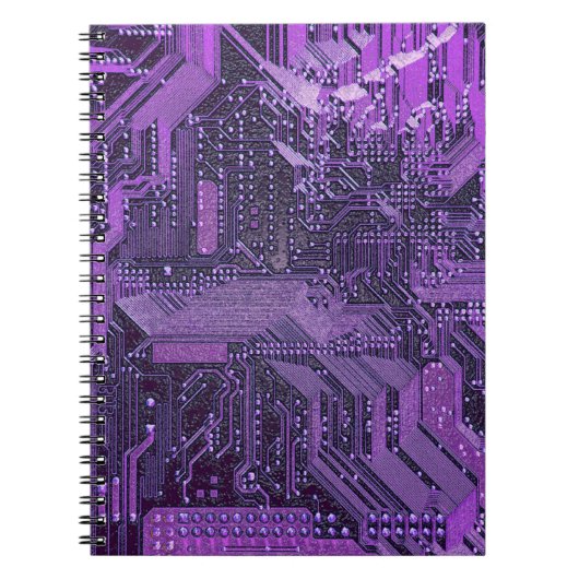 パープルサイバー回路ボードTech Art Electronics ノートブック (正面)