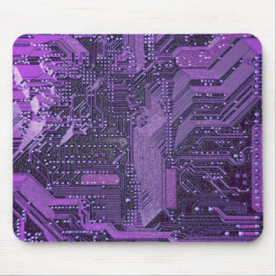パープルサイバー回路ボードTech Art Electronics マウスパッド
