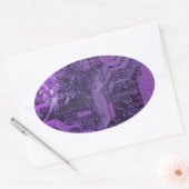 パープルサイバー回路ボードTech Art Electronics 楕円形シール (封筒)