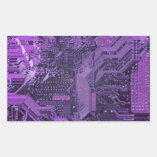 パープルサイバー回路ボードTech Art Electronics 長方形シール