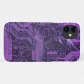 パープルサイバー回路ボードTech Art Electronics Case-Mate iPhoneケース (裏面(横))
