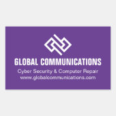 パープルサイバー技術コンピューター会社カスタム 長方形シール (正面)