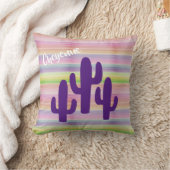 パープルサグアロカクタスサウスウエストデザートサンセット クッション (ブランケット)