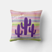 パープルサグアロカクタスサウスウエストデザートサンセット クッション (裏面)