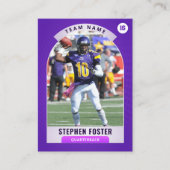 パープルサッカーのトレーディングカード、カスタムスポーツカード コーリングカード (正面)