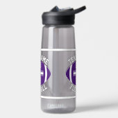 パープルサッカーカスタムチーム名とプレイヤー番号 ウォーターボトル (左面)