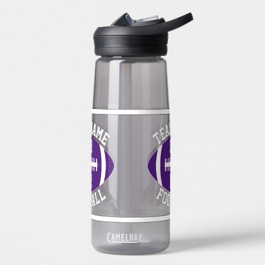 パープルサッカーカスタムチーム名とプレイヤー番号 ウォーターボトル (左面)