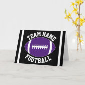 パープルサッカーカスタムチーム名/文字スポーツパーティー カード (黄色い花)