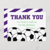 パープルサッカーボールありがとうはがき ポストカード (正面/裏面)