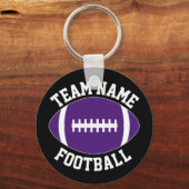パープルサッカー選手とコーチカスタムチーム名 キーホルダー (正面)