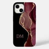 パープルサテンアガテ金ゴールドグリッターモノグラム Case-Mate iPhoneケース (裏面)