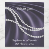 パープルサテンエレガントパールのカスタマイズ可能 ワインラベル (シングルラベル)