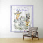 パープルサファリベイビーシャワーバナー背景 タペストリー (インサイチュ)