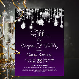 パープルサプライズ21歳の誕生日パーティー 招待状