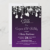 パープルサプライズ65歳誕生日パーティー 招待状 (正面)