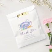 パープルサマーシーパールガールベビーシャワーありがとう フェイバーバッグ (封をした状態)