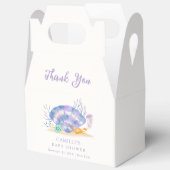 パープルサマーシーパールガールベビーシャワーありがとう フェイバーボックス (見開き)