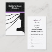 パープルサロン名刺とアポイントメントの背面 予約カード (正面/裏面)