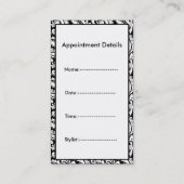 パープルサロン名刺とアポイントメント 予約カード (裏面)