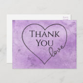 パープルサンキューウォーター結婚カラーのヴィンテージブライダル ポストカード (正面/裏面)