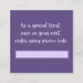 パープルサンキューサンキューサンキューカード スクエア名刺 (裏面)