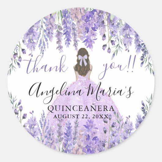 パープルサンキューユーフローラキンセアニェラ ラウンドシール (正面)