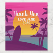 パープルサンセットサーフビーチ ワインラベル (シングルラベル)