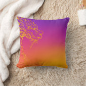 パープルサンセットドラゴングラデーション装飾用クッション クッション (ブランケット)