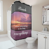 パープルサンセットビーチは全てのシャワーカーテン シャワーカーテン (インサイチュ)