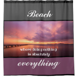 パープルサンセットビーチは全てのシャワーカーテン シャワーカーテン