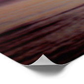 パープルサンセットビーチトロピカルパームツリーシルエット ポスター (角)