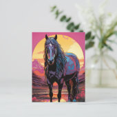 パープルサンセットホース ポストカード (スタンド正面)