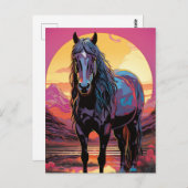 パープルサンセットホース ポストカード (正面/裏面)