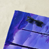 パープルサンセットランドスケープアート ビーチタオル (インサイチュ)