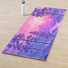 パープルサンセットランドスケープアート ヨガマット