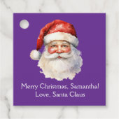 パープルサンタクロースカスタマイズクリスマスパーティー フェイバータグ (正面)