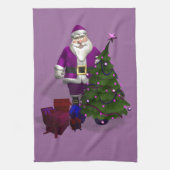 パープルサンタクロース キッチンタオル (縦)