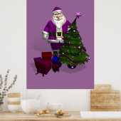 パープルサンタクロース ポスター (キッチン)