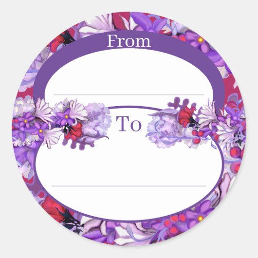 パープルサンフェアリー丸ステッカー ラウンドシール (正面)