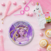 パープルサンフェアリー紙プレート ペーパープレート (パーティー)