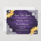 パープルサンフラワーユーカリハート結婚ズ 案内状 (裏面)