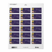 パープルサンフラワー結婚ズ差出人住所 ラベル (フルシート)