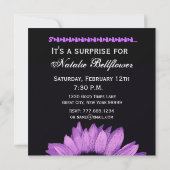 パープルサンフラワー30thサプライズ誕生日テンプレート 招待状 (裏面)