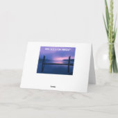 パープルサンライズウォーターランドスケープ誕生日 カード (裏面)