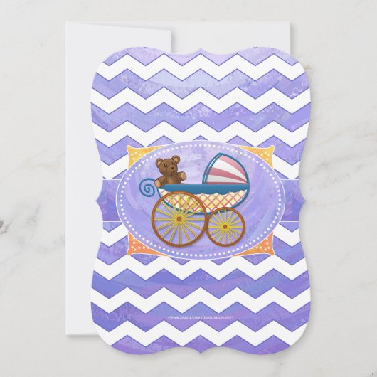 パープルサン ベイビー用品 招待状 (正面)