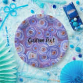 パープルサークルカスタム文字紙プレート ペーパープレート (パーティー)