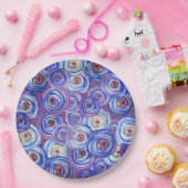 パープルサークルカスタム紙プレート、パープルパーティー ペーパープレート (パーティー)