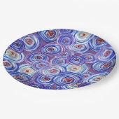 パープルサークルカスタム紙プレート、パープルパーティー ペーパープレート (アングル)