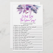 パープルザグルームズセーズブライダルシャワーゲーム 便箋 (正面/裏面)